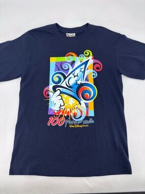 Walt Disney World Vintage 90s 100 Years Of Magic Sorcerer Mickey Hat Tee Shirt